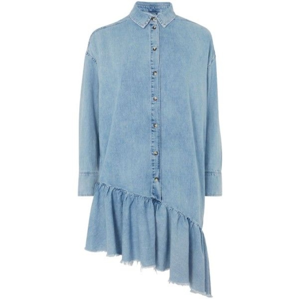 NWT topshop asymmetrical denim dress Sz 6